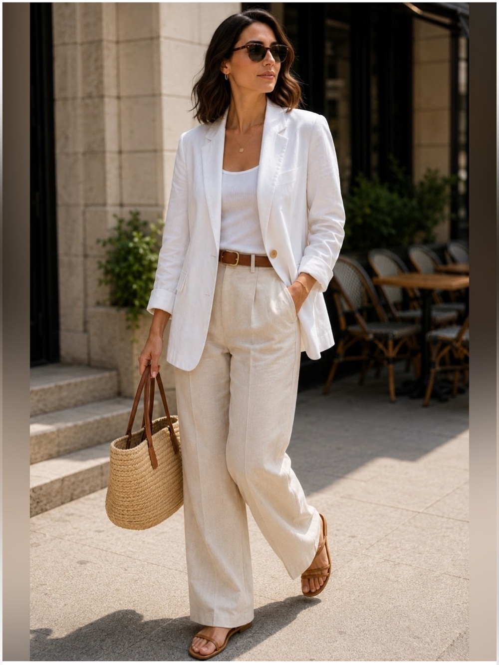 Madewell Larsen 100% Linen Blazer White Oversized Medium